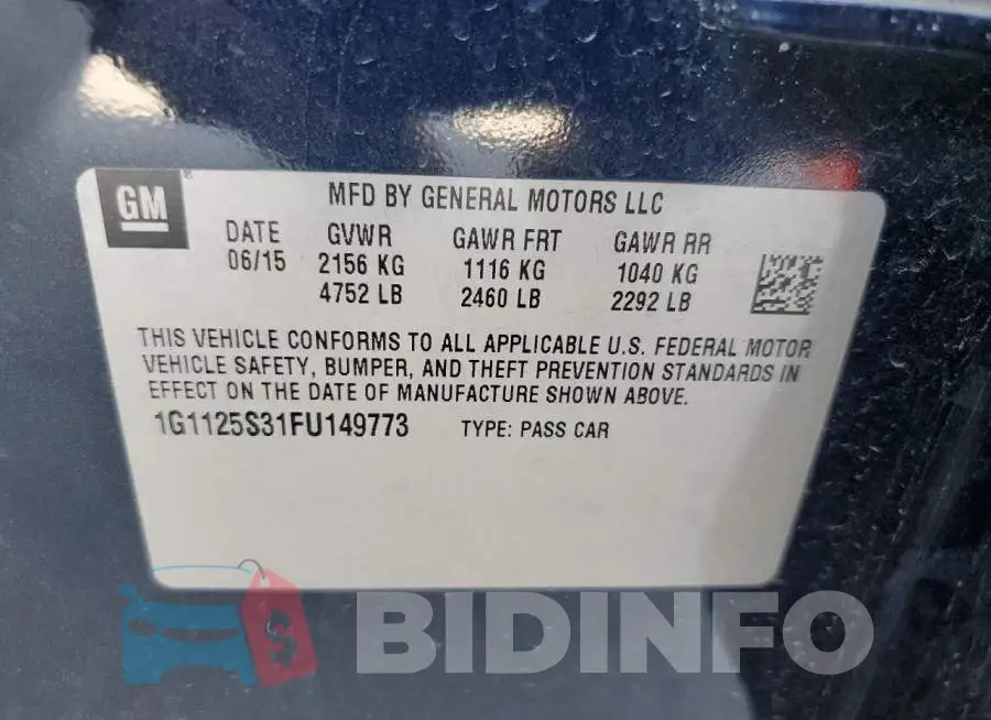 1G1125S31FU149773 Photo# 13