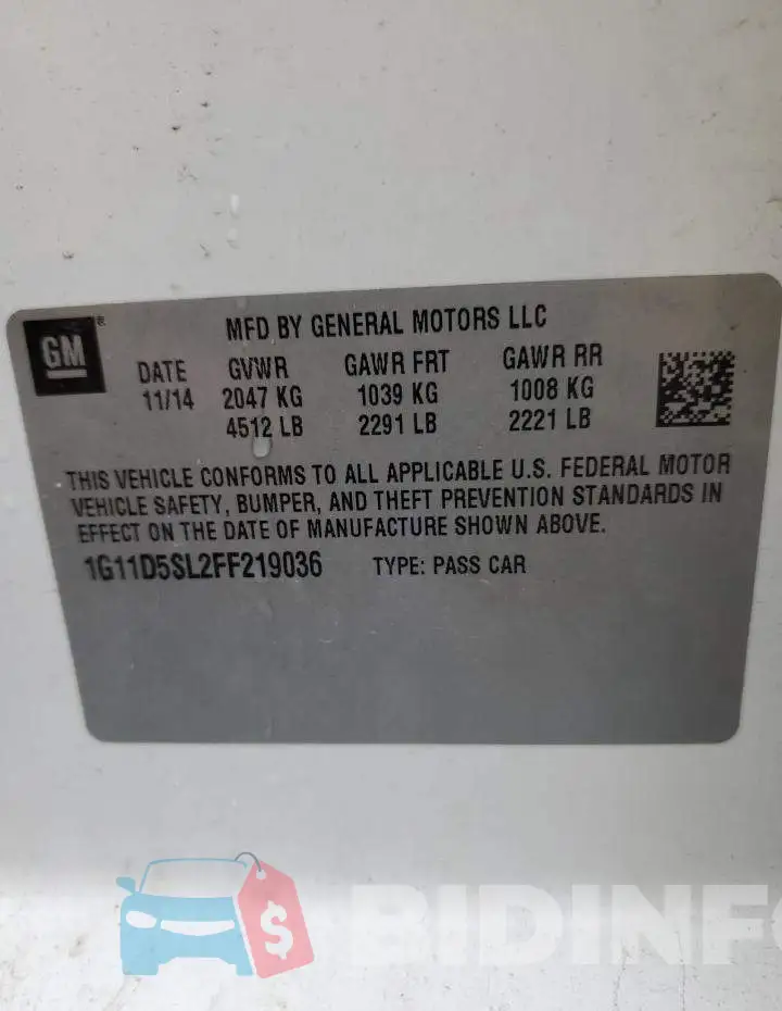 1G11D5SL2FF219036 Photo# 12