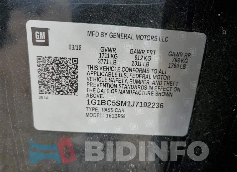 1G1BC5SM1J7192236 Photo# 12