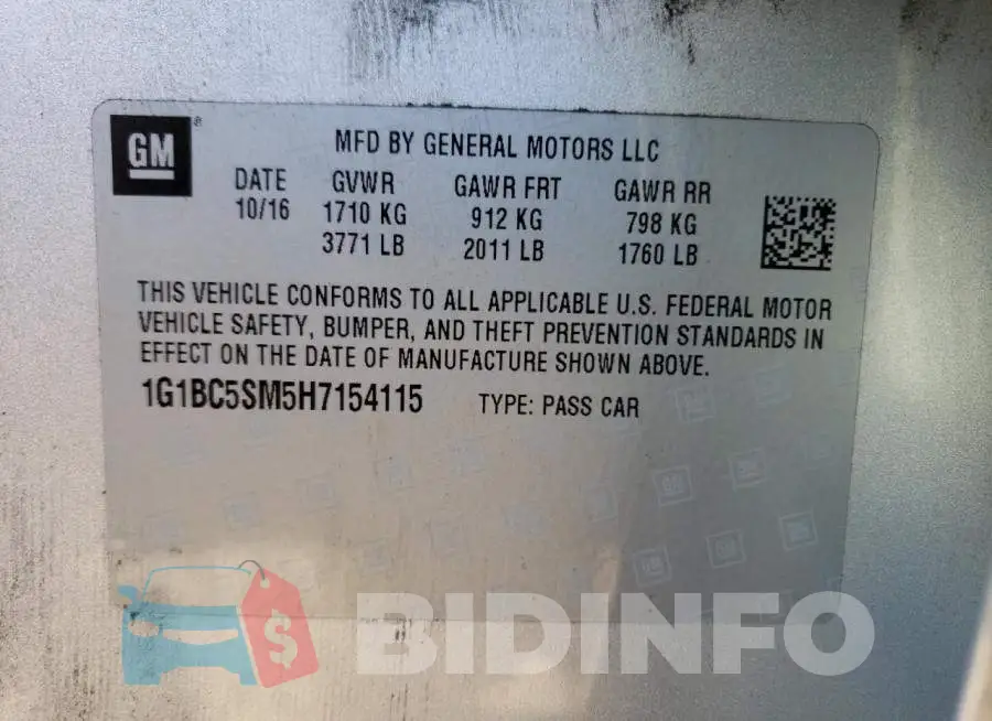 1G1BC5SM5H7154115 Photo# 13