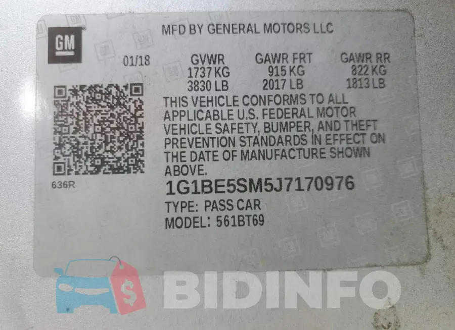 1G1BE5SM5J7170976 Photo# 12