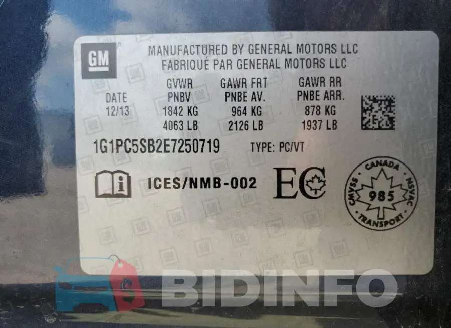 1G1PC5SB2E7250719 Photo# 12