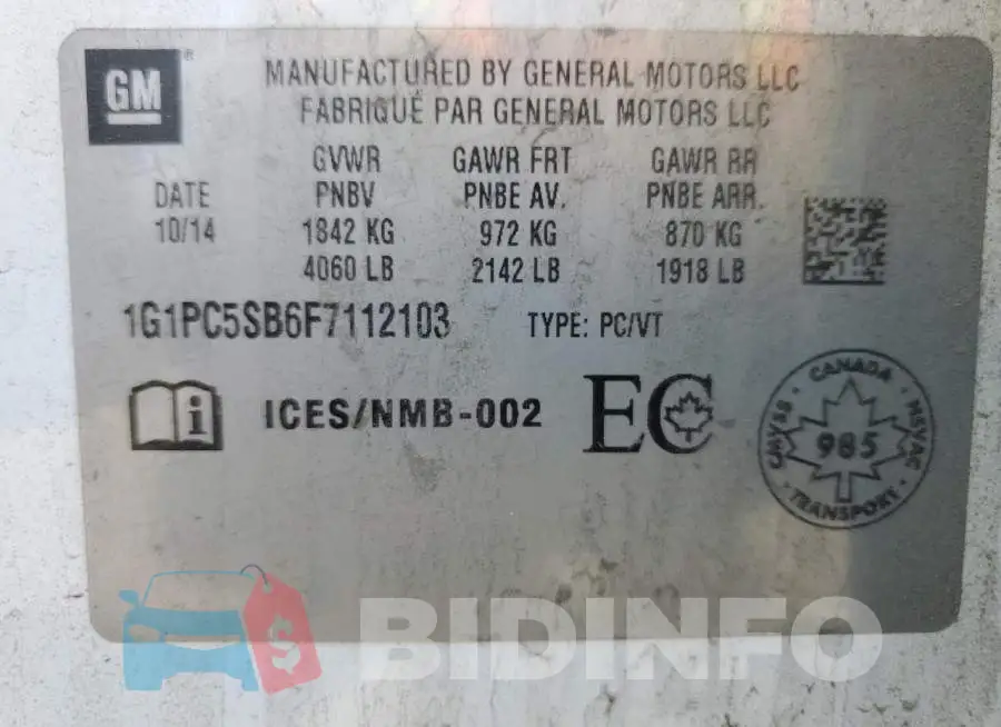 1G1PC5SB6F7112103 Photo# 12