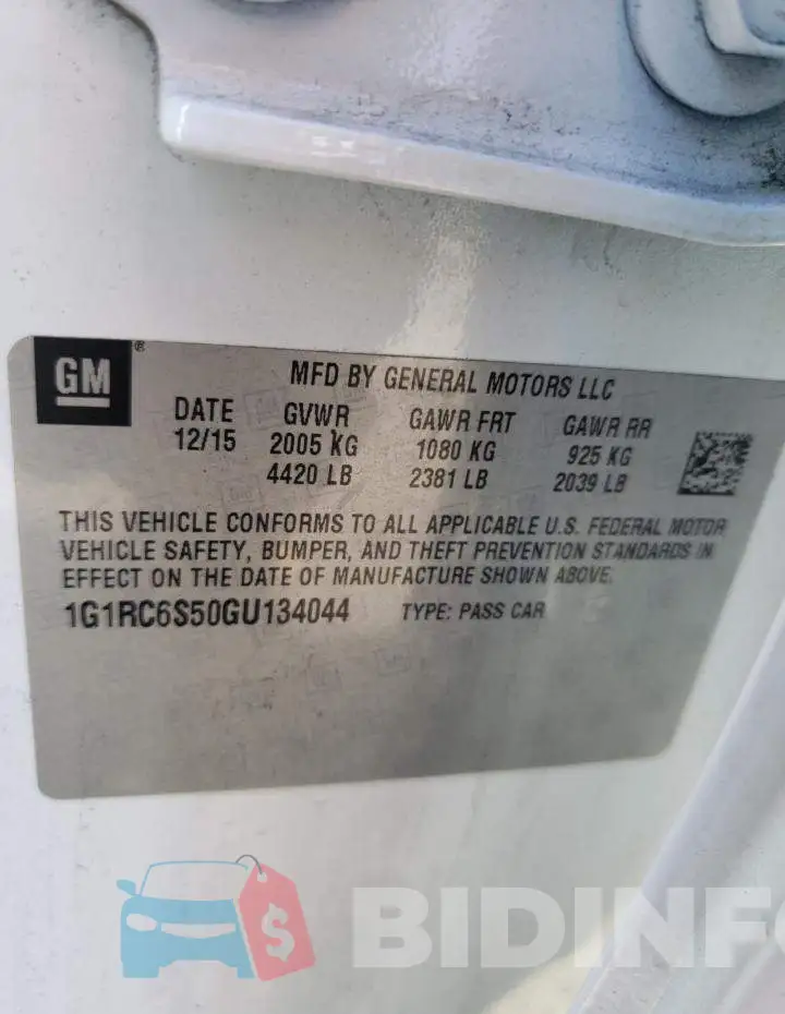 1G1RC6S50GU134044 Photo# 13