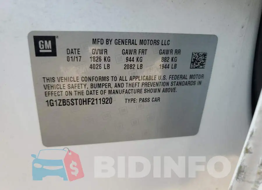 1G1ZB5ST0HF211920 Photo# 13