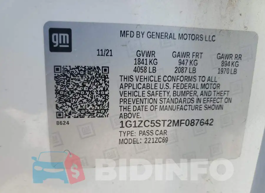 1G1ZC5ST2MF087642 Photo# 13