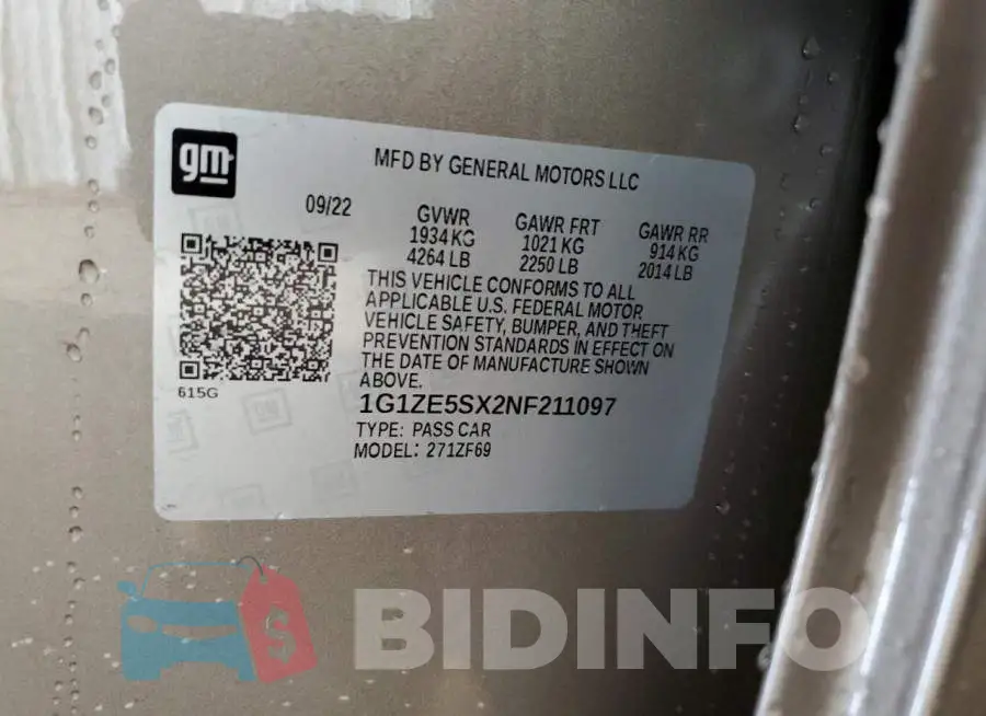 1G1ZE5SX2NF211097 Photo# 12