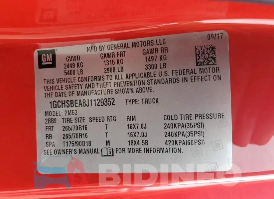 1GCHSBEA8J1129352 Photo# 12