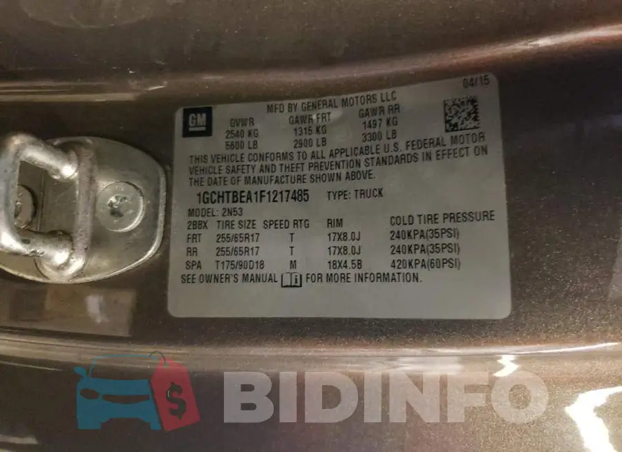 1GCHTBEA1F1217485 Photo# 12
