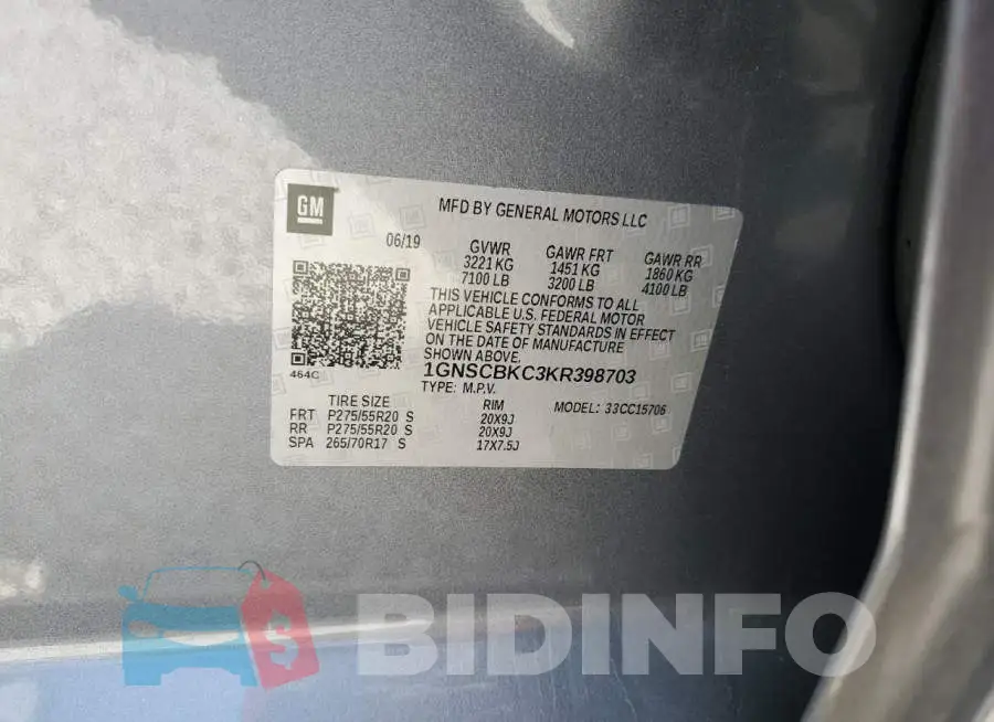 1GNSCBKC3KR398703 Photo# 13