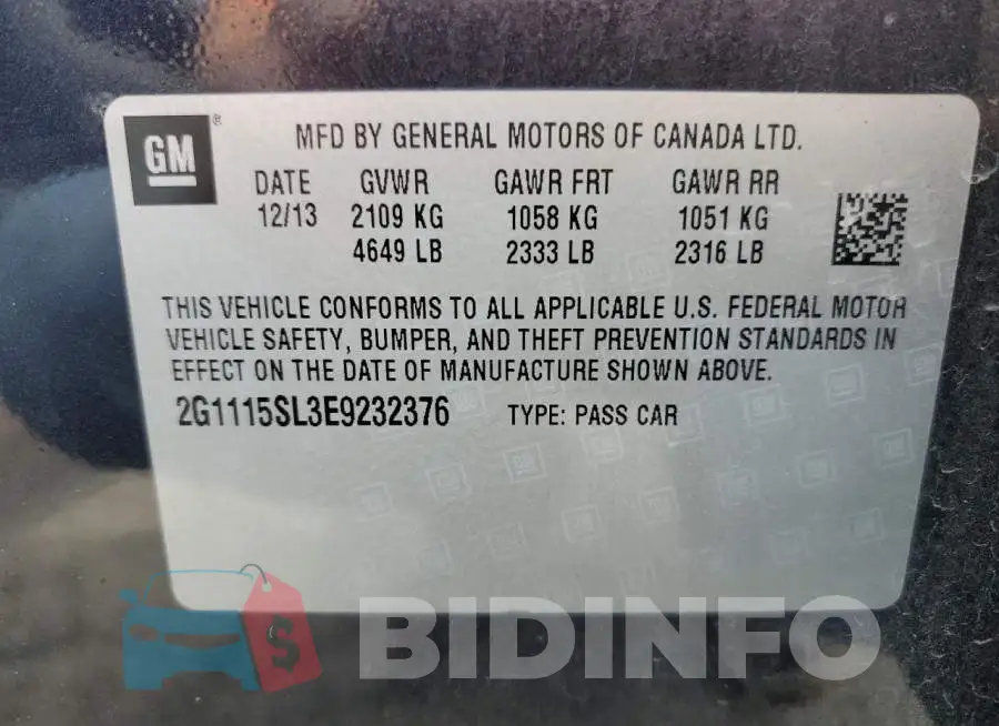 2G1115SL3E9232376 Photo# 12