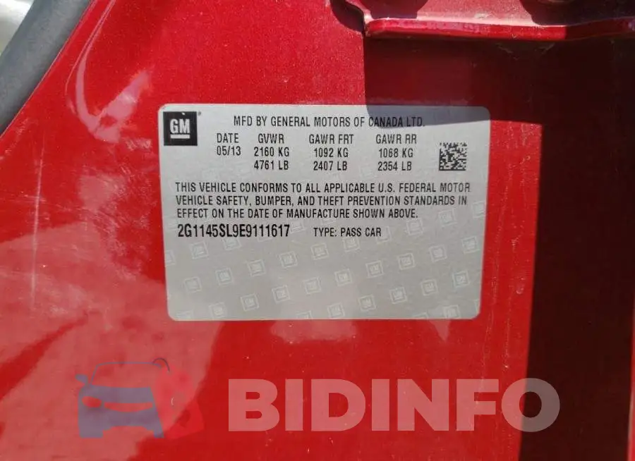 2G1145SL9E9111617 Photo# 13