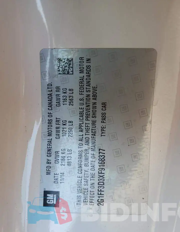 2G1FF3D3XF9168377 Photo# 12
