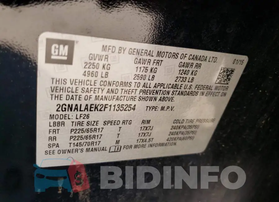 2GNALAEK2F1135254 Photo# 12