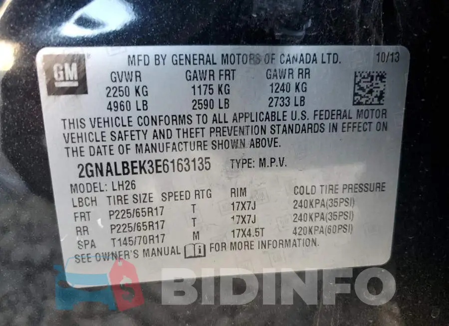 2GNALBEK3E6163135 Photo# 12