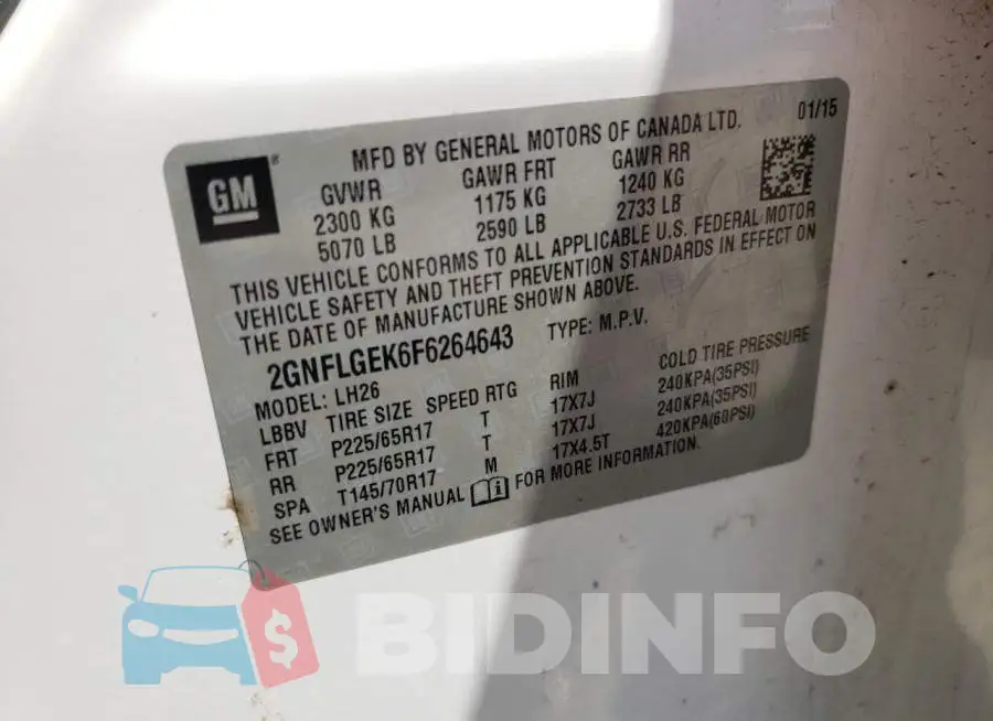 2GNFLGEK6F6264643 Photo# 14