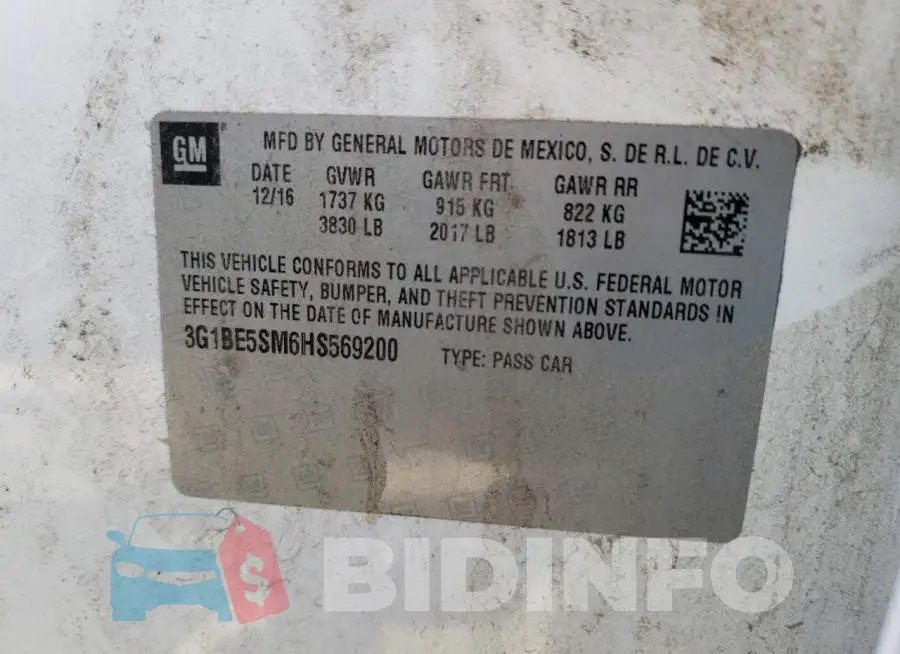 3G1BE5SM6HS569200 Photo# 13