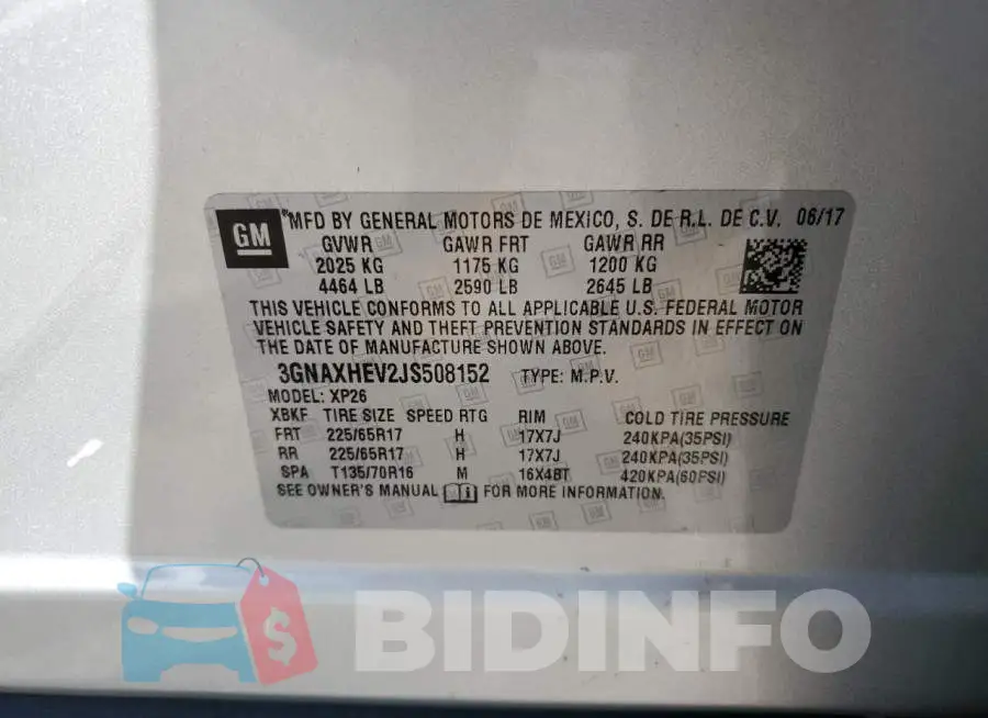 3GNAXHEV2JS508152 Photo# 13