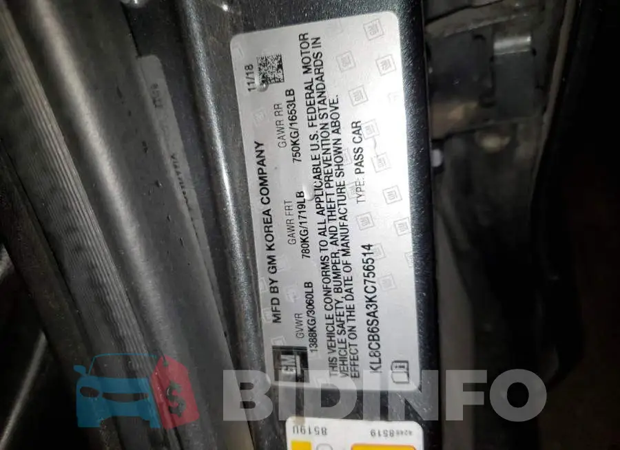 KL8CB6SA3KC756514 Photo# 12