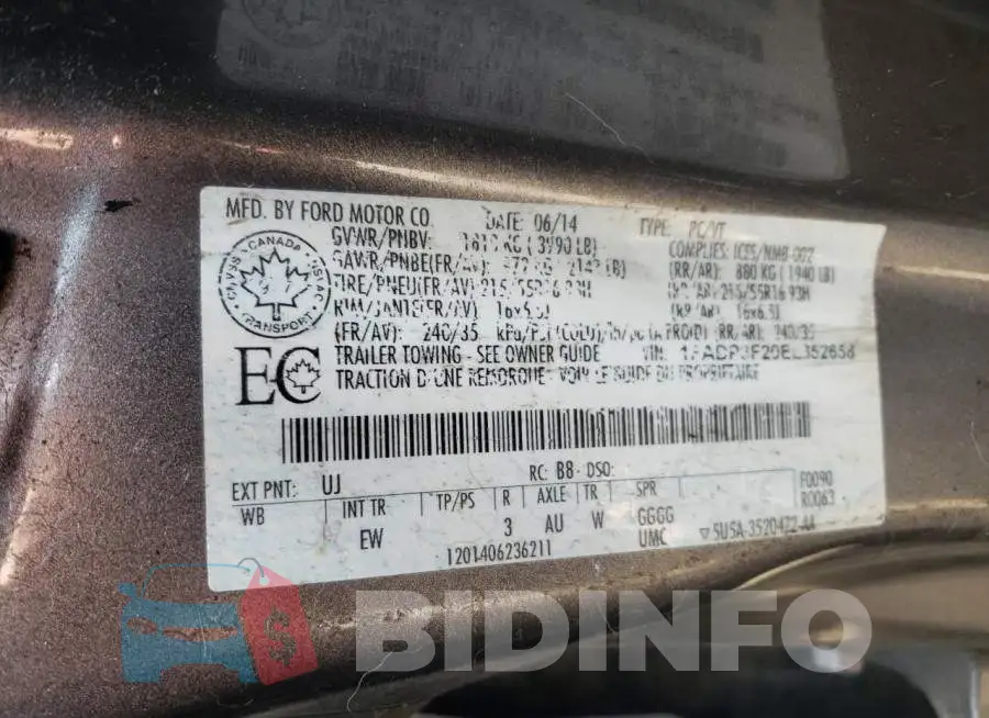 1FADP3F20EL352658 Photo# 12