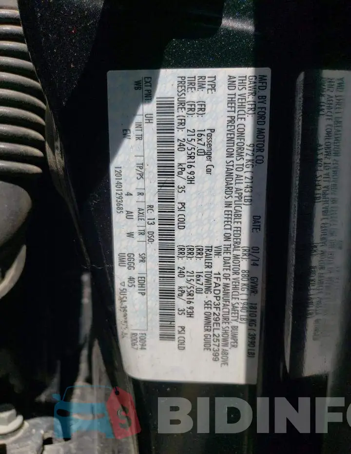 1FADP3F29EL257399 Photo# 12