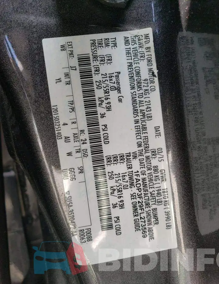 1FADP3F29FL273569 Photo# 13