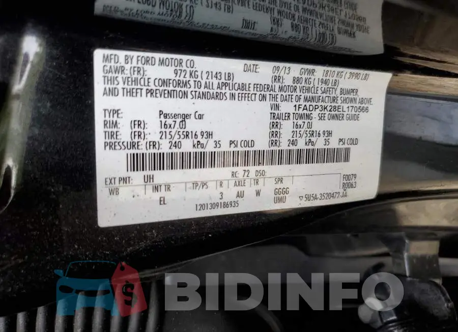 1FADP3K28EL170566 Photo# 12