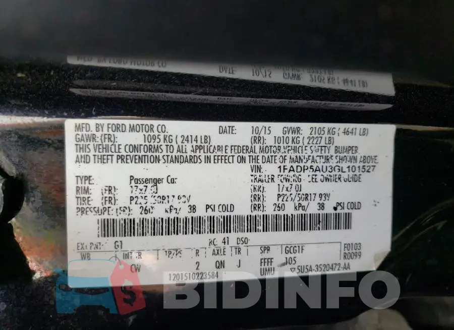 1FADP5AU3GL101527 Photo# 12