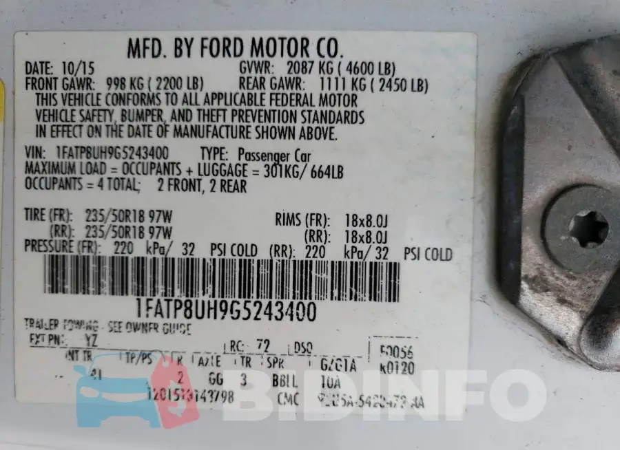 1FATP8UH9G5243400 Photo# 13