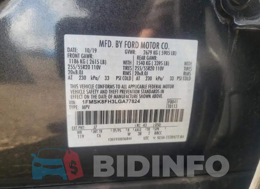 1FMSK8FH3LGA77824 Photo# 14