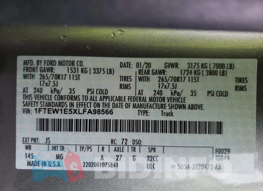 1FTEW1E5XLFA98566 Photo# 12