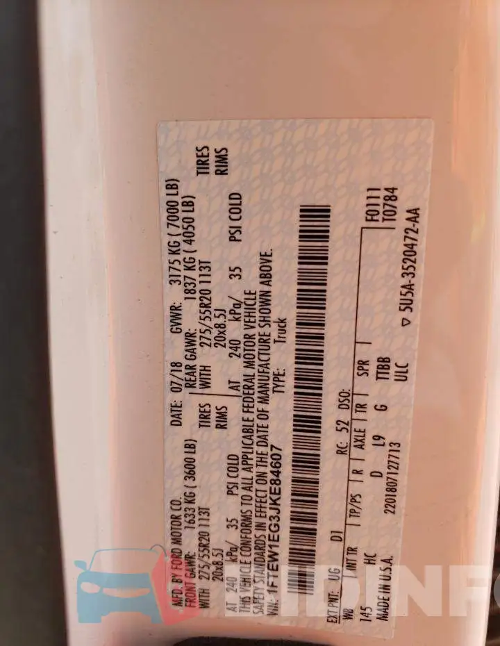 1FTEW1EG3JKE84607 Photo# 12