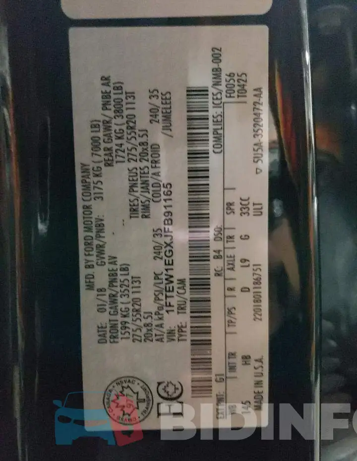 1FTEW1EGXJFB91165 Photo# 12