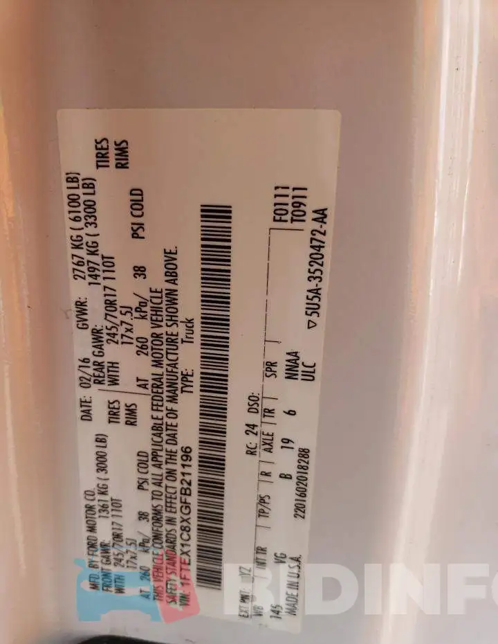 1FTEX1C8XGFB21196 Photo# 12
