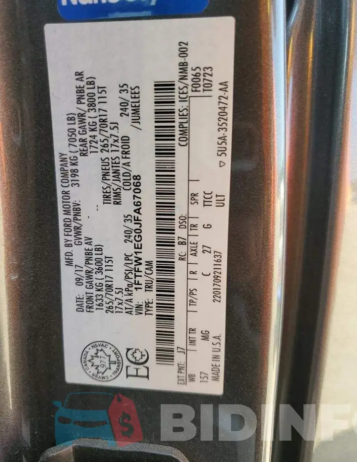 1FTFW1EG0JFA67068 Photo# 13