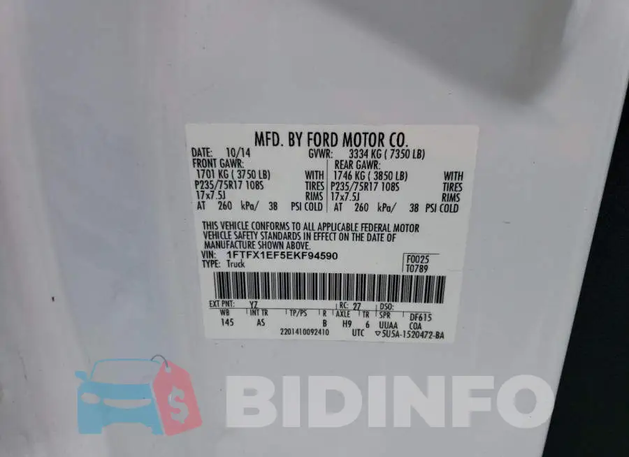 1FTFX1EF5EKF94590 Photo# 13