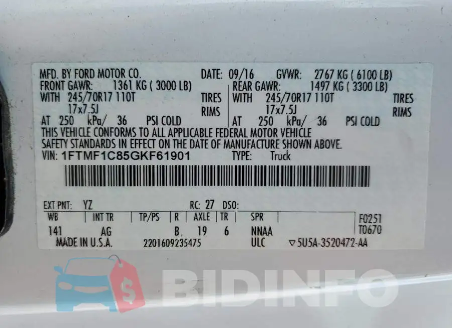 1FTMF1C85GKF61901 Photo# 12