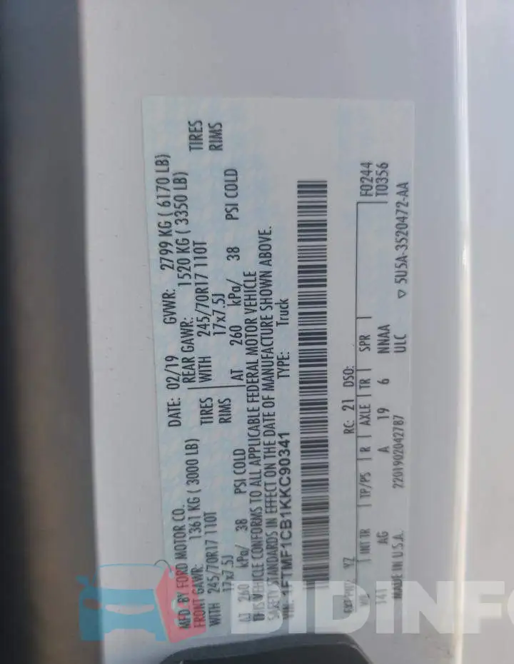1FTMF1CB1KKC90341 Photo# 12