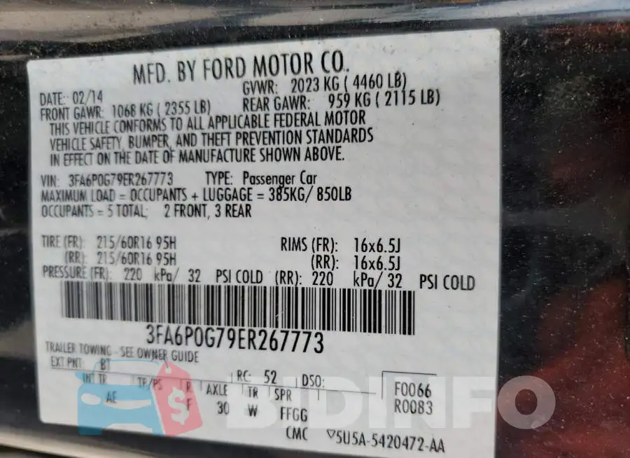 3FA6P0G79ER267773 Photo# 12