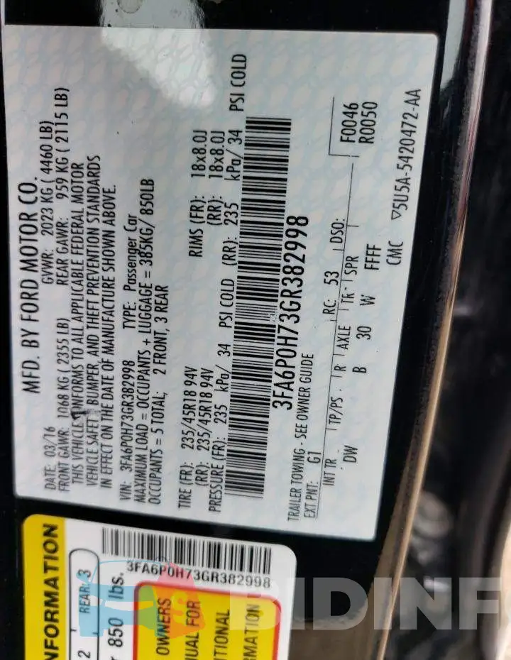 3FA6P0H73GR382998 Photo# 12
