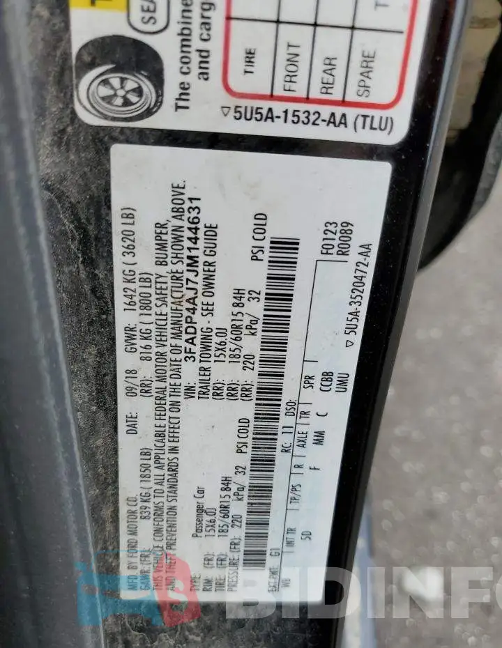 3FADP4AJ7JM144631 Photo# 12