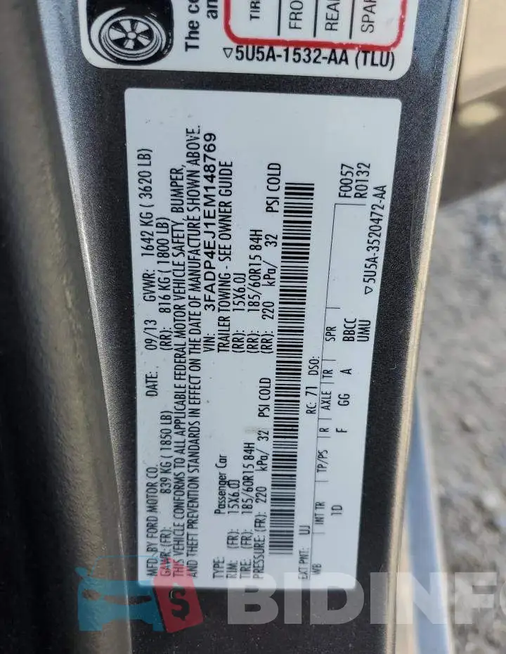 3FADP4EJ1EM148769 Photo# 12