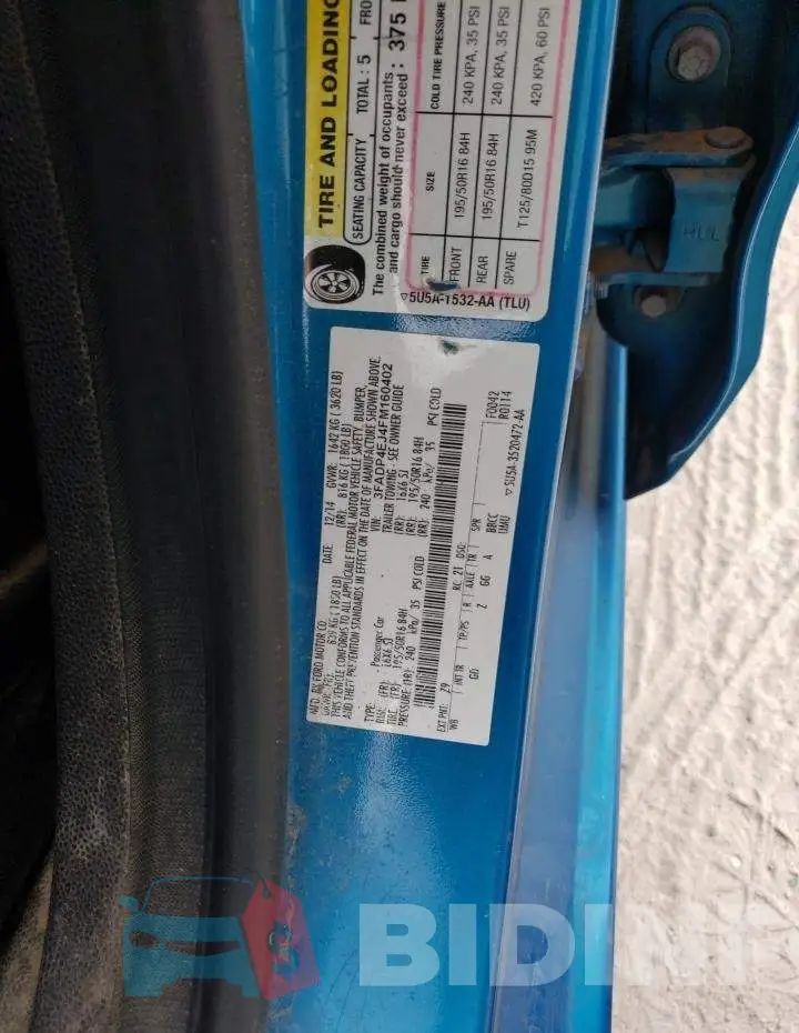 3FADP4EJ4FM160402 Photo# 12