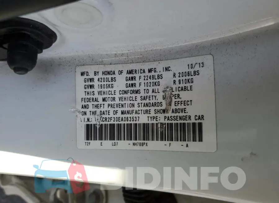 1HGCR2F30EA063537 Photo# 12