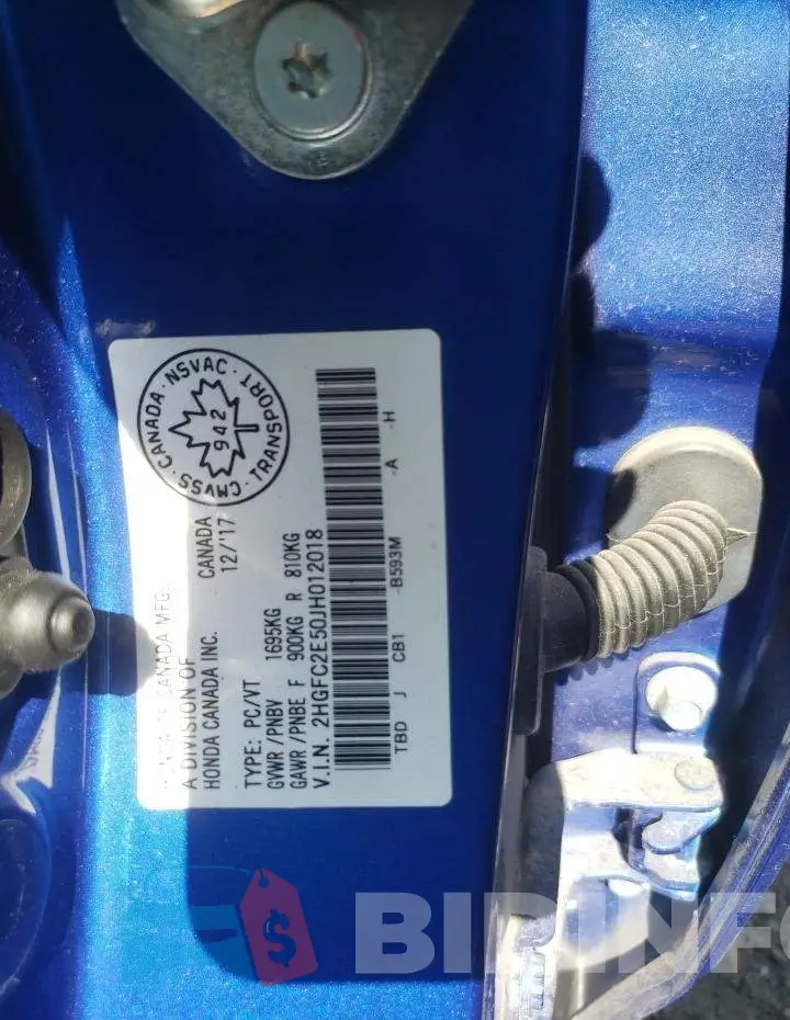 2HGFC2E50JH012018 Photo# 12