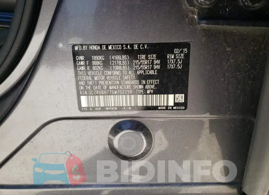 3CZRU6H77GM702298 Photo# 13