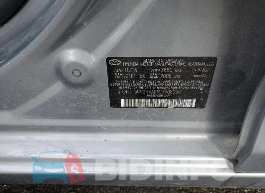5NPDH4AE1GH708055 Photo# 12