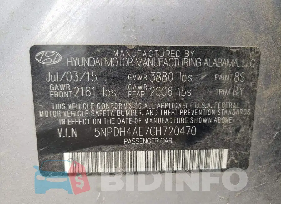 5NPDH4AE7GH720470 Photo# 12
