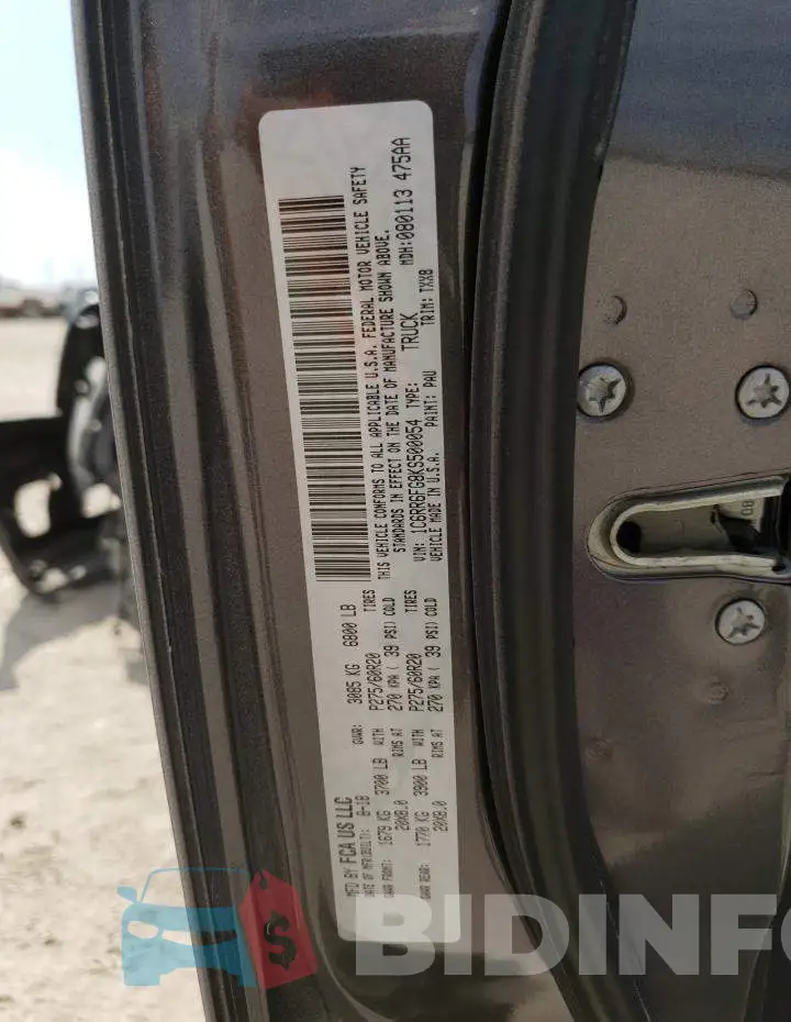 1C6RR6FG8KS500054 Photo# 12