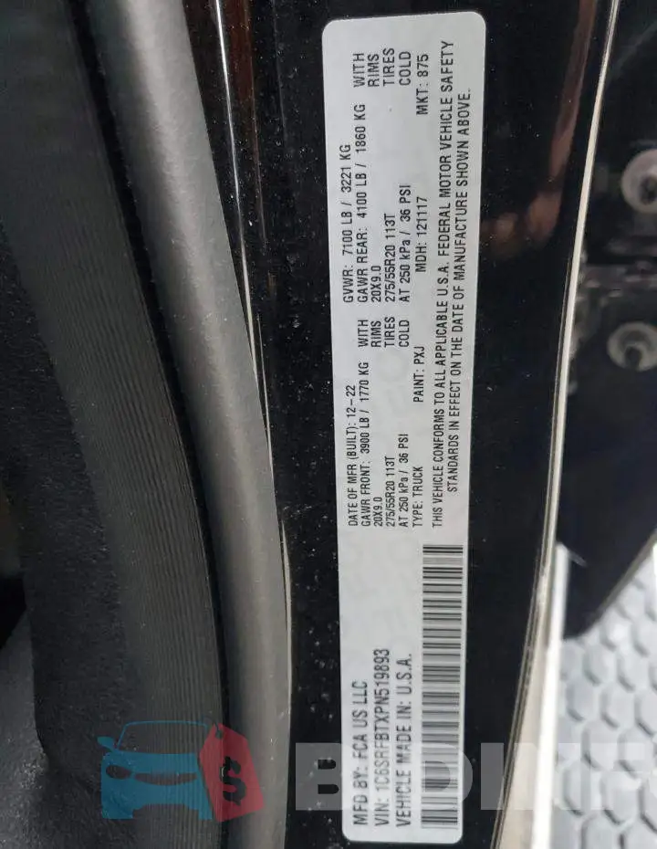 1C6SRFBTXPN519893 Photo# 12